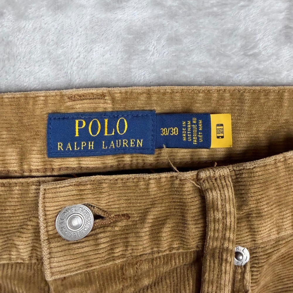Polo Ralph Lauren Varick Slim Straight Corduroy Pants Mens 30/30 Tan Brown - Picture 7 of 16